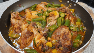 frango com quiabo comida caseira